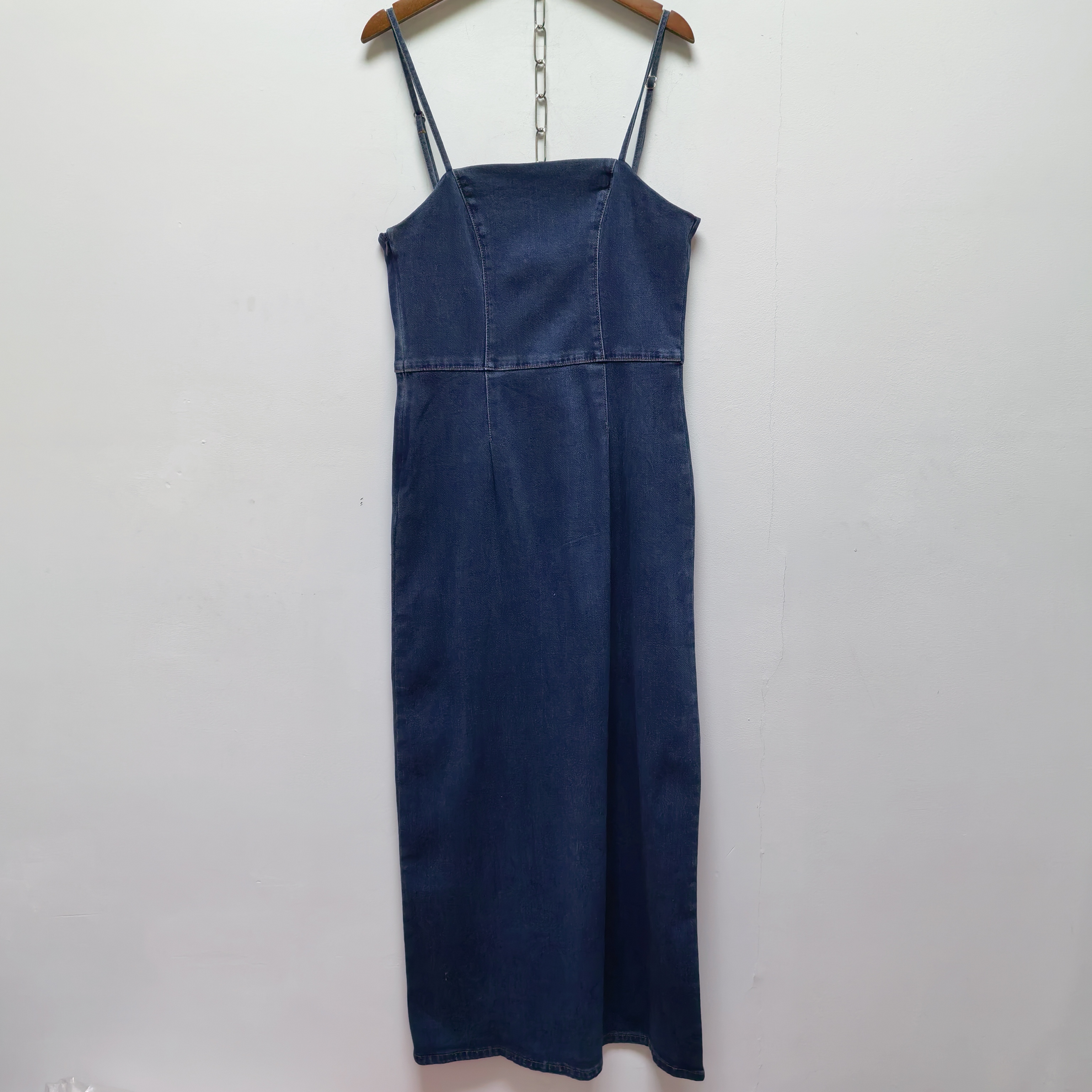 2025夏季新款去标时尚百搭显瘦牛仔吊带连衣裙女中长款裙子P112