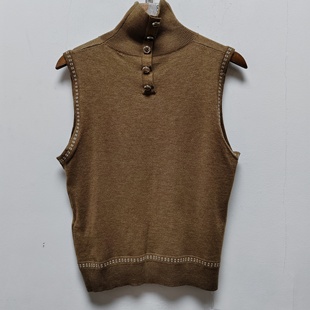 针织马甲背心F352 百搭休闲宽松无袖 去标撤柜2025春秋新款 女士时尚