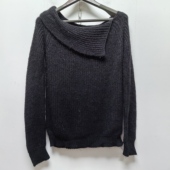 T去标撤柜不对称翻领针织衫 毛衣女装 宽松显瘦上衣I681