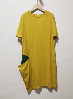 BO系列品牌去标童装2024夏季时尚百搭纯色短袖拼色亲肤连衣裙L216