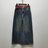 纯棉女士长裤 艾去标新款 2025秋直筒显瘦休闲风宽松阔腿牛仔裤 861