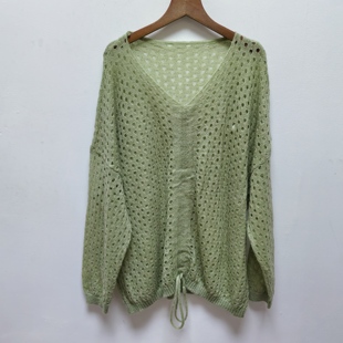 宽松镂空罩衫 春秋时尚 式 女款 品牌折扣店M048 针织衫 好物推荐