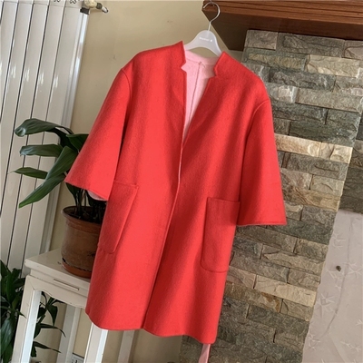 撤柜全新去标羊毛两面穿双面呢中长大衣外套风衣秋冬装女BDL1A170