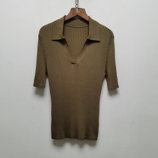 女士纯色短袖 2026去标春夏装 百搭显瘦坑条针织衫 时尚 上衣O541 新款