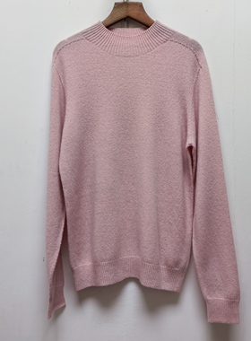 2025秋冬新款粉色半高领针织打底衫毛衣针织衫百搭休闲上衣女M653