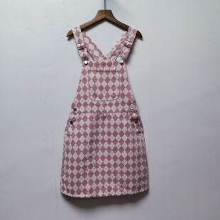 牛仔连衣裙裙简约裙子0G0 系列去标春夏背带裙减龄格子H无袖 歌