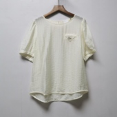 艺 百搭休闲圆领含桑蚕丝短袖 系列撤柜女装 夏季 时尚 衬衫 女S039