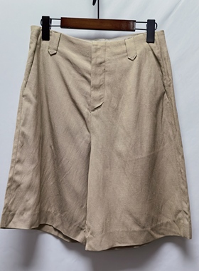 M去标短裤女士夏品百搭日常斜纹麻棉直筒裤合身裤子252MK0690