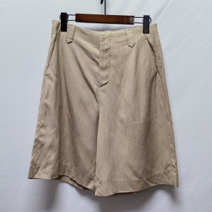 子252MK0690 合身裤 M去标短裤 女士夏品百搭日常斜纹麻棉直筒裤