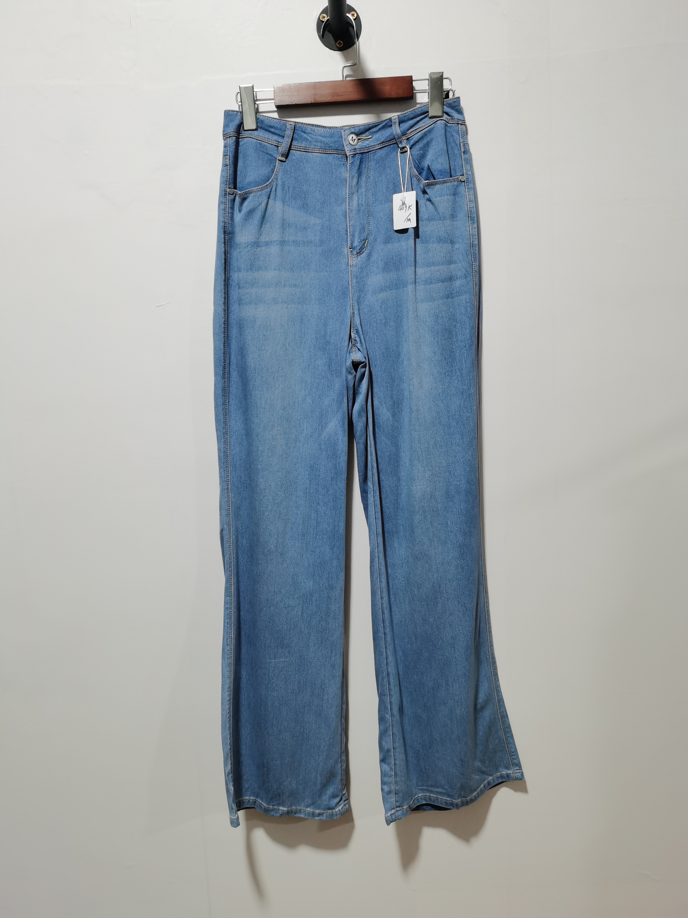 3彩去标美式复古雅痞风时髦春夏摩登直筒水洗牛仔裤垂感显瘦409K