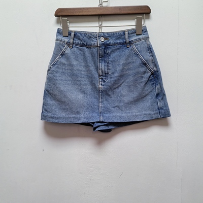 地去标2026春夏新款女士浅蓝色A字裙小短裤裙半身短裤裙子I349