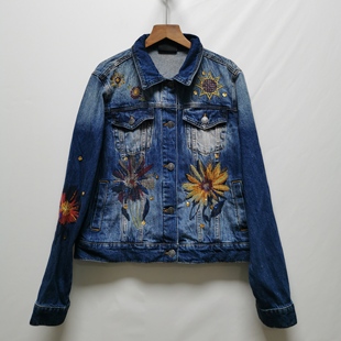 重工亮片刺绣牛仔外套女ED18 时尚 西班牙D系列撤柜女装 2025春秋季