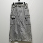 高腰设计感工装 西班牙D系列撤柜女装 2025春秋新款 牛仔半身裙D16