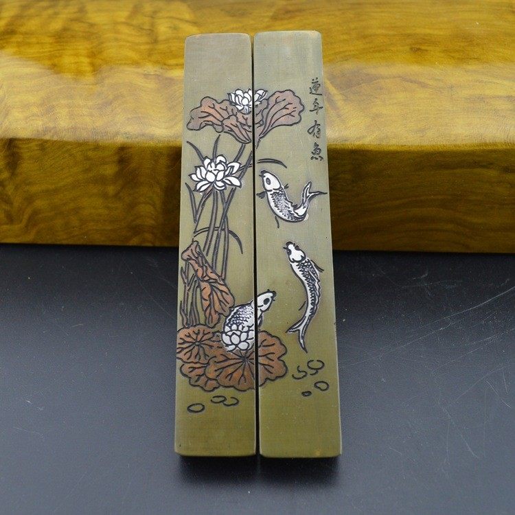 仿古办公用品文房四宝用具礼品实心纯铜镇尺 铜镇纸 铜压尺压纸,电玩/配件/游戏/攻略,摇杆,淘宝优惠券,粉丝福利购,淘宝优惠卷