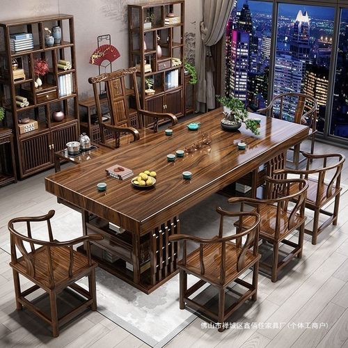 实木大板原木桌椅茶桌组合中式茶台家用办公泡茶自动一体茶吧机