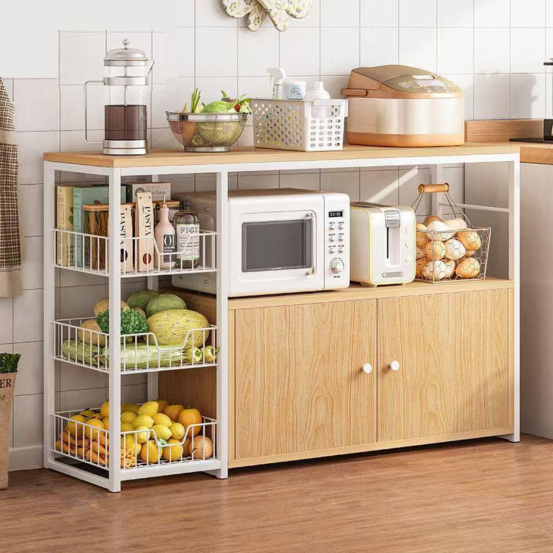 厨房置物架落地多层储物柜家用靠墙橱柜多功能碗柜微波炉收纳架子