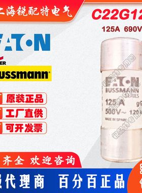 C22G125 陶瓷管保险丝 690V 125A 22x58 巴斯曼BUSSMANN熔断器