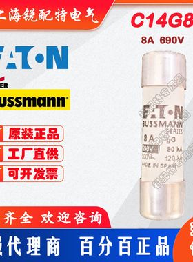 C14G8 陶瓷管保险丝 690V 8A 14x51 巴斯曼BUSSMANN熔断器