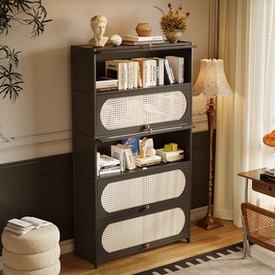 落地书柜家用学生儿童靠墙储物柜多层书架置物架多功能收纳小柜子