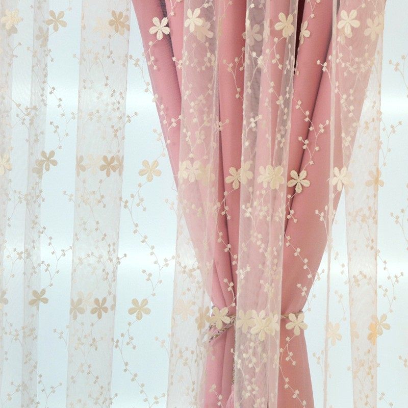 粉色窗帘成品纱帘简约窗户卧室飘窗客厅落地窗高遮光风窗帘布
