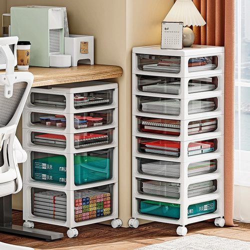 桌下收纳柜书桌办公室抽屉式文件学习盒储物柜箱置物架移动夹缝柜