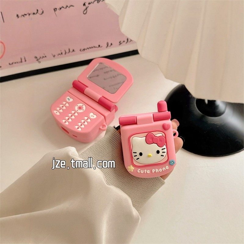 HelloKitty卡通翻盖手机仿适用airpods4保护套苹果耳机保护壳airpodspro2代无线蓝牙耳机套airpods3软壳1/2代,3C数码配件,耳机保护套,淘宝优惠券,粉丝福利购,淘宝优惠卷