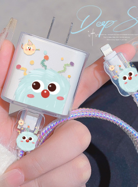 适用20W苹果充电器保护套iphone17air手机数据线保护扣防折断防猫咬16promax充电器保护硅胶壳15/14女生可爱