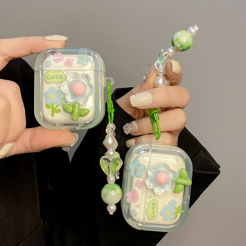 简约立体花朵耳机保护套适用airpods4保护壳ins硅胶软壳airpodspro3保护套airpods耳机保护壳无线蓝牙耳机壳