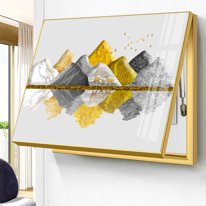 新中式电表箱装饰画遮挡配电箱客厅电闸盒挂画现代简约2024年新款