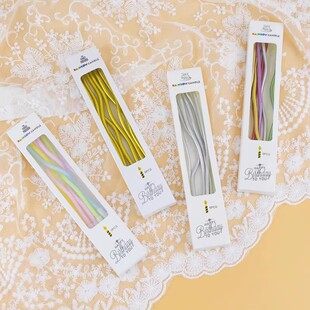 复古曲线蜡烛生日蛋糕装饰摆件网红派对烘焙甜品装扮弯曲蜡烛插件