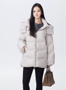 ease the label【中长连帽面包鹅绒服】宽松轻便保暖百搭面包外套