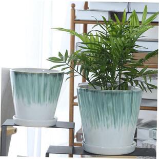flowerpot ceramic simple large indoor plant pot with tray 1