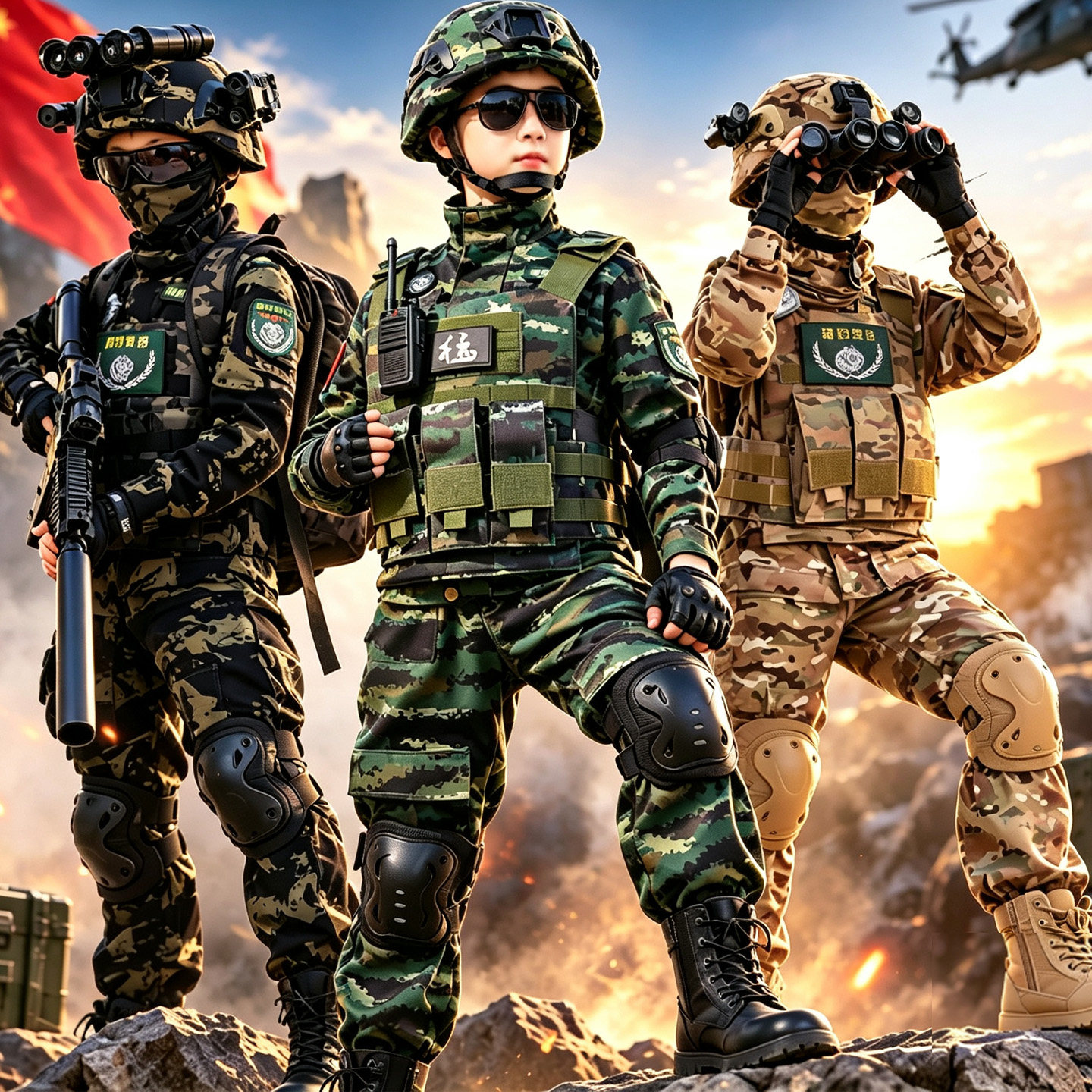 儿童迷彩服套装特种兵三角洲行动