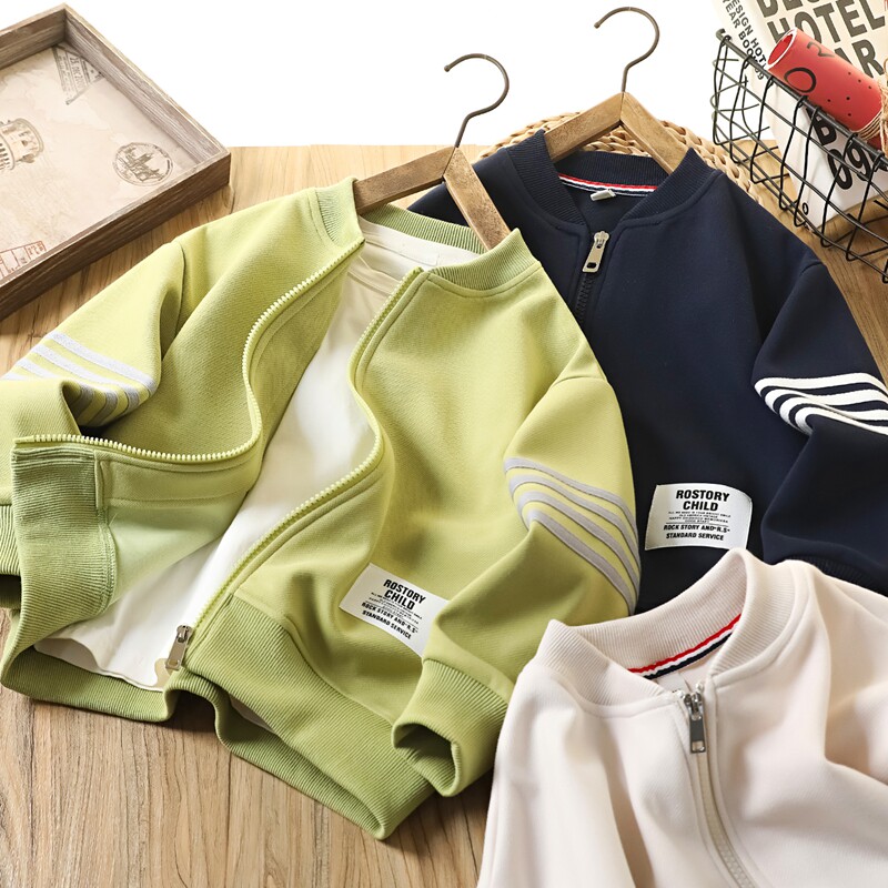 男童棒球服外套春秋新款中大童卫衣拉链衫儿童装运动拉链开衫