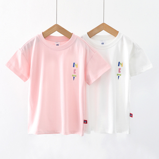 男童女童A类纯棉短袖T恤夏季儿童装中大童透气轻薄吸汗青少年男孩