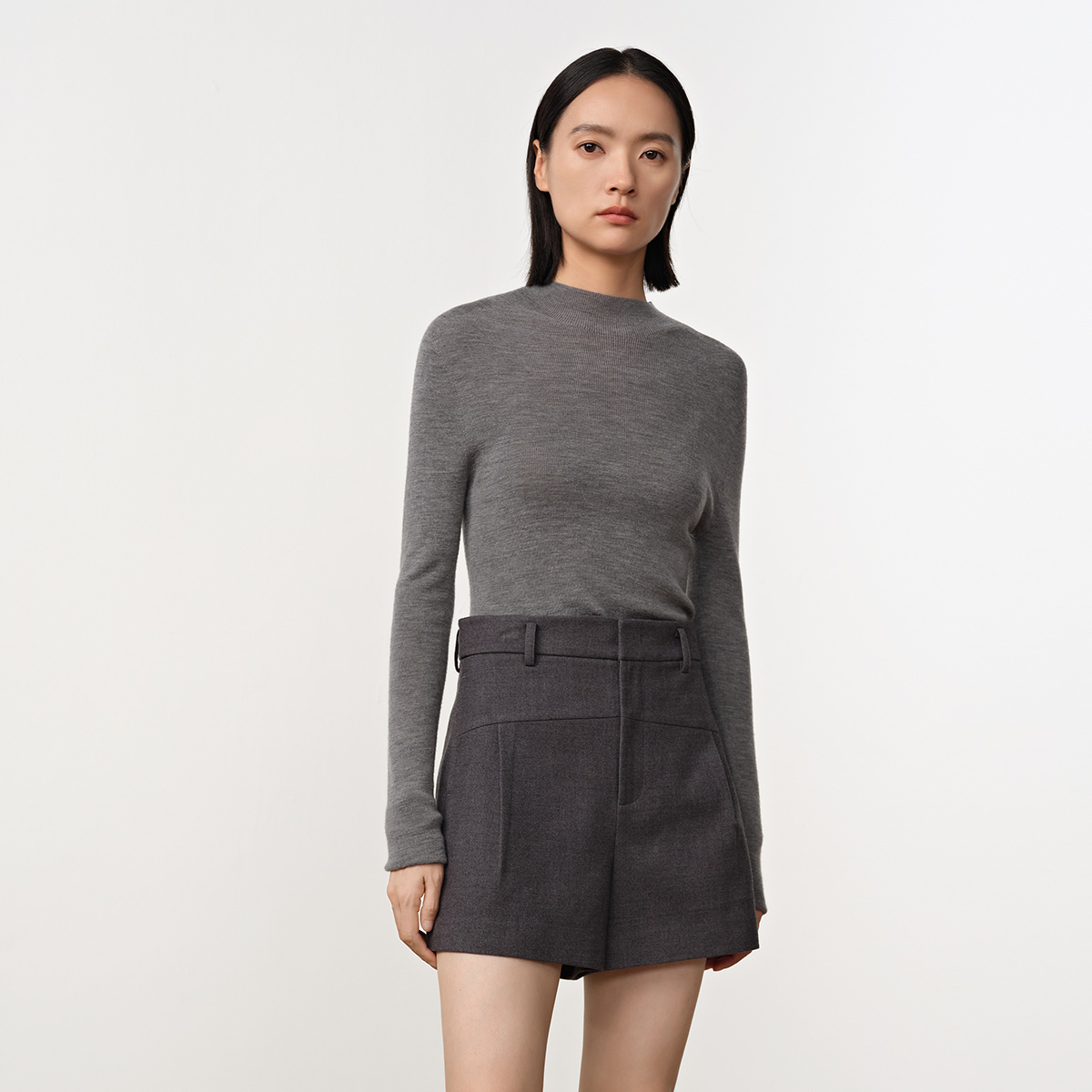 Dekashell/迪卡轩2025冬季新款羊毛衫女半高领针织套头打底毛衣