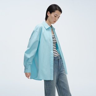 Dekashell/迪卡轩2026春季新款简约衬衫宽松长袖翻领休闲通勤外套