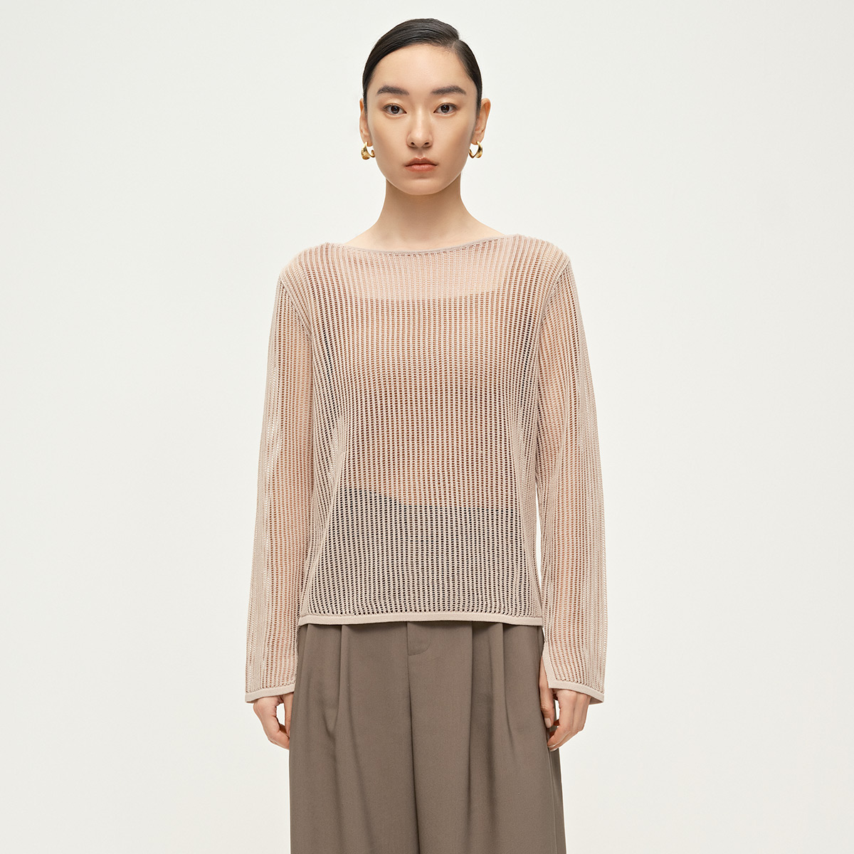 Dekashell/迪卡轩2025年夏季新款慵懒度假风镂空针织衫罩衫上衣女