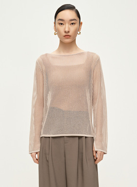 Dekashell/迪卡轩2025年夏季新款慵懒度假风镂空针织衫罩衫上衣女