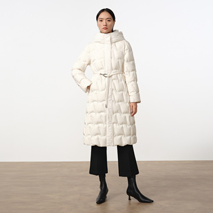 Dekashell/迪卡轩2025冬季新款羽绒服女中长款连帽加厚保暖外套