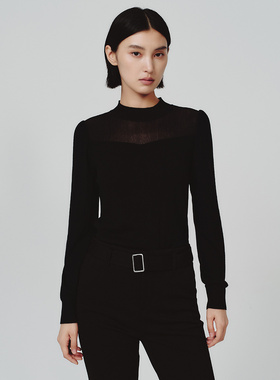 Dekashell/迪卡轩2025冬季新款羊毛针织衫女圆领套头毛衣