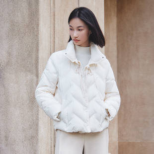 Dekashell/迪卡轩2025冬季新款羽绒服女短款立领鸭绒保暖外套dp