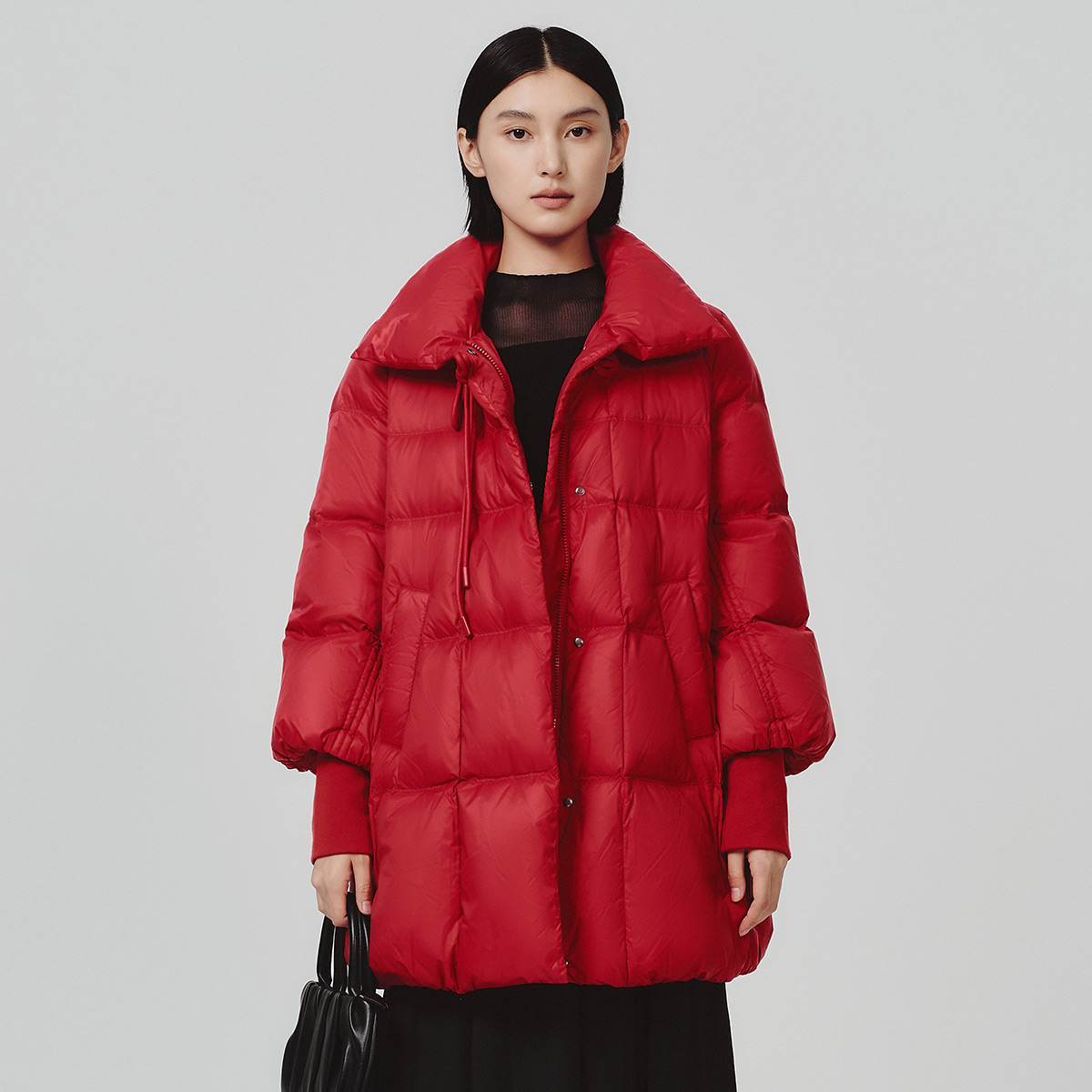 Dekashell/迪卡轩2025冬季新款女羽绒服中长款立领加厚保暖外套