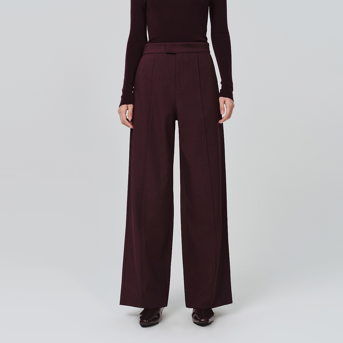 Dekashell/迪卡轩2025冬季新款高腰显瘦直筒裤女休闲长裤dp