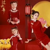 Красное демисезонное ципао, летнее праздничнное вечернее платье