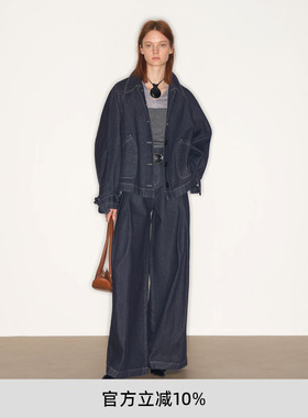 lost in echo2025冬季新款高级时尚宽松斗篷原色牛仔风衣短外套女