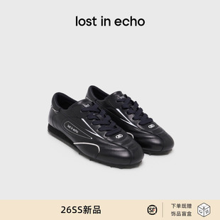 lost in echo2026春夏新款裁片超轻真皮舒适薄底芭蕾足球鞋休闲鞋