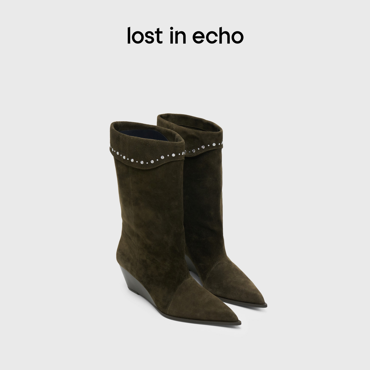 李一桐同款lost in echo春季新款波西米亚堆褶显瘦烫钻西