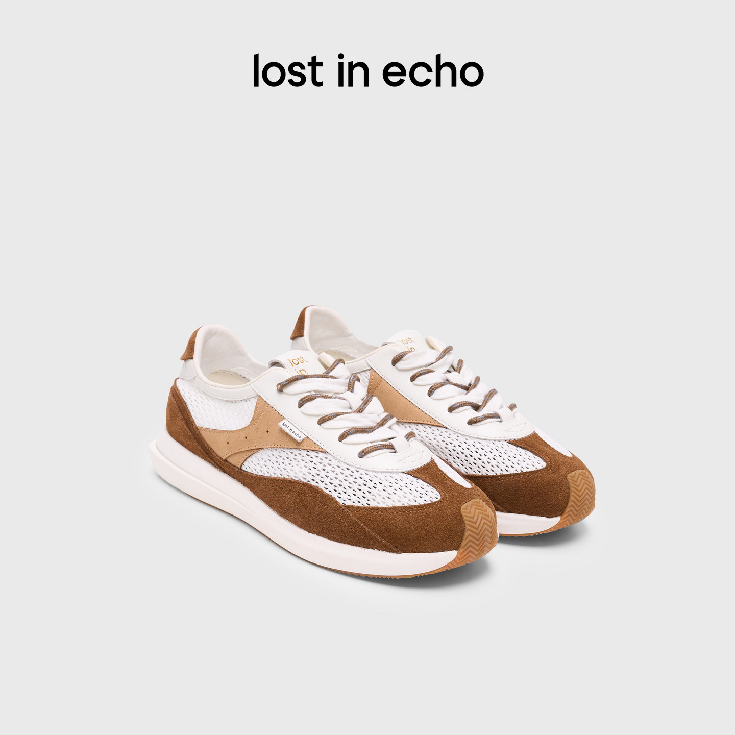 lost in echo2026春夏新款超轻透气网布时髦拼色厚底增高阿甘鞋女
