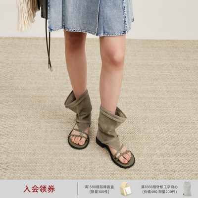 lostinecho游牧风夹脚堆堆凉靴